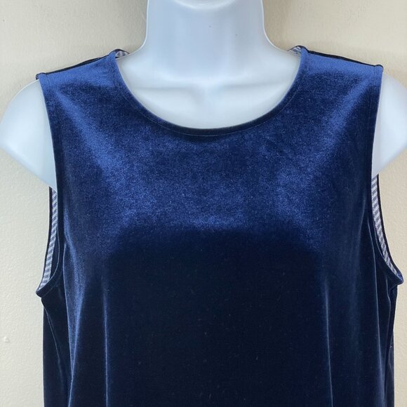 Vineyard Vines Womens Velvet Sleeveless Top Size S Blue Holiday Party Preppy - Picture 5 of 12